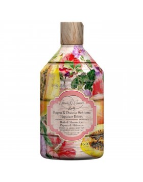 Rudy Profumi Fruit & Juice Papaya & Hibiscus Bath and Shower Gel 500ml Αφρόλουτρο με Παπάγια και  Ιβίσκο.