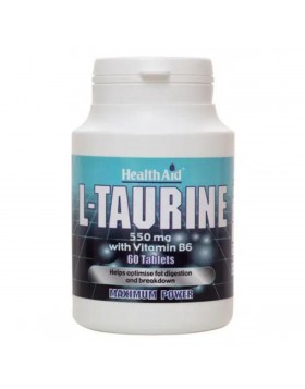 HealthAid L-Taurine 550mg with Vitamin B6 60 Tablets | L-Ταυρίνη με Βιταμίνη B6