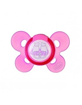Chicco Physio Comfort Ergonomic Silicone Εργονομική Ορθοδοντική Πιπίλα Σιλικόνης 6–12m Ροζ 1τμχ