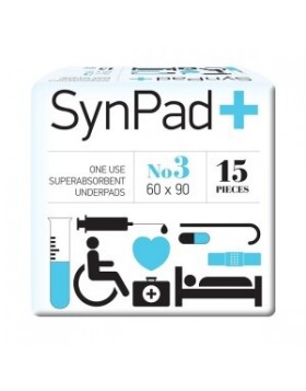 Syndesmos Synpad No3 Υποσέντονα Ακράτειας Μιας Χρήσης 60x90cm Υπεραπορροφητικά 15τμχ