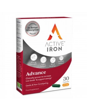 BioNat Active Iron Advance 25mg 30 Κάψουλες – Σίδηρος Υψηλής Απορρόφησης για Ενέργεια, Αιμοσφαιρίνη & Μείωση Κόπωσης
