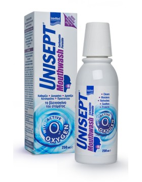 Intermed Unisept Mouthwash Στοματικό Διάλυμα 250 ml – Ενεργό Οξυγόνο για Καθημερινή Προστασία & Επούλωση
