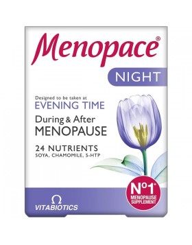 Vitabiotics Menopace Night Συμπλήρωμα Διατροφής για την Εξάλειψη των Νυχτερινών Συμπτωμάτων της Εμμηνόπαυσης, 30 tabs