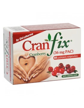 Uni-pharma Cranfix Cranberry 36mg PAC 60 μαλακές κάψουλες κατά της ουρολοίμωξης