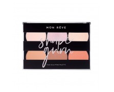 Mon Reve Shape Guru Face Sculpting Palette Παλέτα Σμίλευσης του Προσώπου με Highlighter,Contour & Blushface,6x4g(Νο.3 Deep)