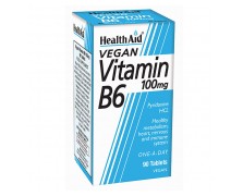 Health Aid Vitamin B6 100mg 90 Ταμπλέτες - Πυριδοξίνη για Νευρικό Σύστημα, Ορμόνες & Ενέργεια
