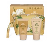 L'Erbolario Iris Bianco Beauty Pochette – Αφρόλουτρο & Κρέμα Σώματος 75ml σε κομψό νεσεσέρ με άρωμα λευκής ίριδας