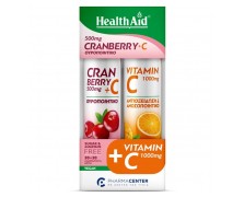 Health Aid Combo Pack – Cranberry 500 mg + Vitamin C & Vitamin C 1000 mg, 20+20eff Ουροποιητικό & Ανοσία