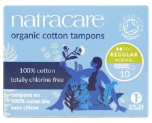 Natracare Organic Cotton Tampons Regular 10τμχ – Ταμπόν για Κανονική Ροή Χωρίς Χημικά