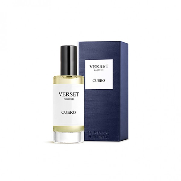 Verset Cuero 15ml ανδρικό άρωμα eau de parfum με δερμάτινες και ξυλώδεις νότες σε κομψό φιαλίδιο