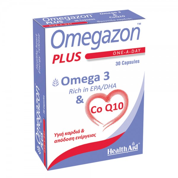 Health Aid Omegazon Plus Ω3 και CoQ10 30mg 30 κάψουλες συμπλήρωμα για καρδιά ενέργεια και χοληστερίνη