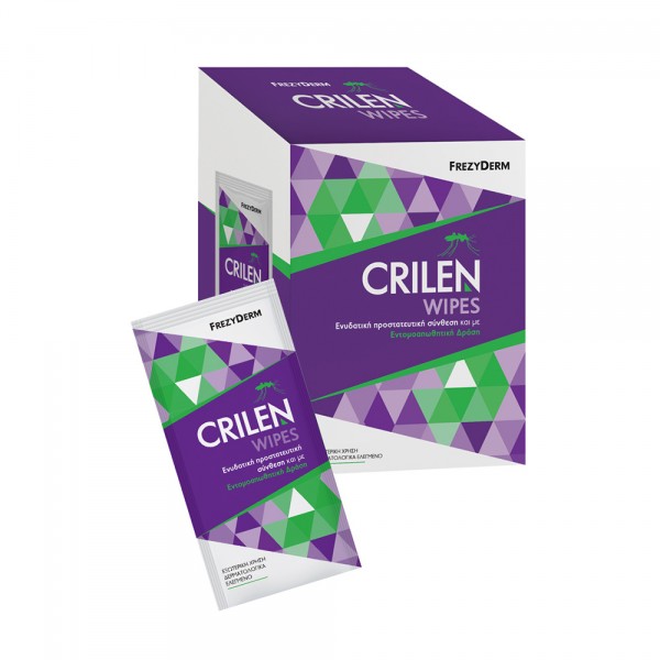 Frezyderm Crilen Wipes υγρά εντομοαπωθητικά μαντηλάκια 20τεμ σε ατομικά φακελάκια για προστασία από κουνούπια και έντομα
