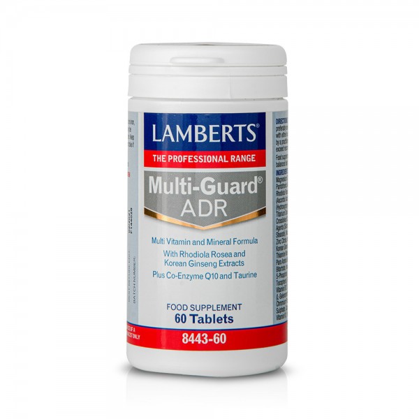 Συμπλήρωμα διατροφής Lamberts Multi-Guard ADR 60 ταμπλέτες – Ενέργεια και αντοχή με Rhodiola, Ginseng, Q10 και Ταυρίνη