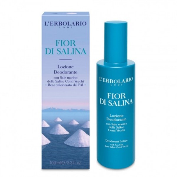 Αποσμητική λοσιόν L'Erbolario Fior di Salina 100ml για φρεσκάδα και προστασία του δέρματος.
