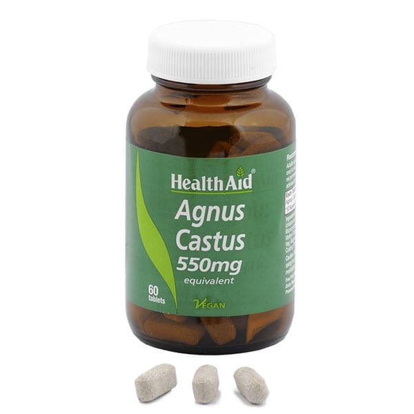 Health Aid Agnus Castus 550mg – 60 ταμπλέτες για γυναικεία υγεία, ισορροπία ορμονών και υποστήριξη PMS.
