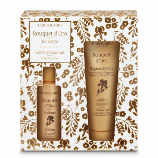 L'Erbolario Bouquet d’Oro Promo Pack – Άρωμα 50ml και Shower Gel 100ml σε χρυσή floral συσκευασία