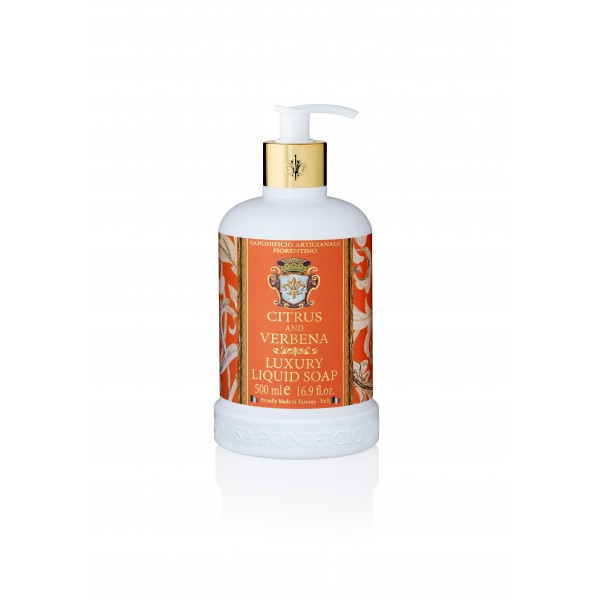 Saponificio Fiorentino Liquid Soap Citrus & Verbena 500ml με άρωμα λεμονιού και βερβένας για φρεσκάδα και καθαριότητα