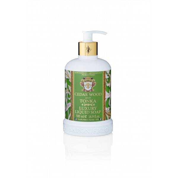 Saponificio Fiorentino Luxury Soap Cedar & Tonka 500ml – Υγρό σαπούνι με ξυλώδες άρωμα και φυσικά συστατικά