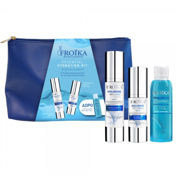 Froika Promo Hyaluronic Moist Set – Κρέμα, ορός, δώρο Moist Wash και νεσεσέρ για ενυδάτωση και φροντίδα προσώπου
