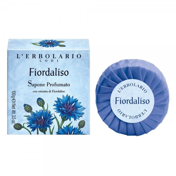 L'Erbolario Fiordaliso αρωματικό σαπούνι 100g – φυτικό σαπούνι με εκχύλισμα κυανθού για ήπιο καθαρισμό και ντελικάτο φλοράλ άρωμα