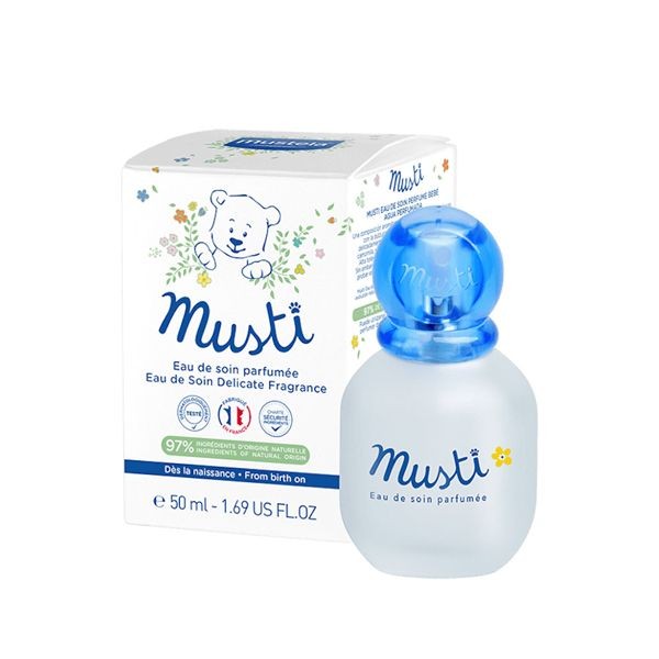 Mustela Musti κολόνια για βρέφη και παιδιά χωρίς αλκοόλ με φυσικά εκχυλίσματα, 50ml