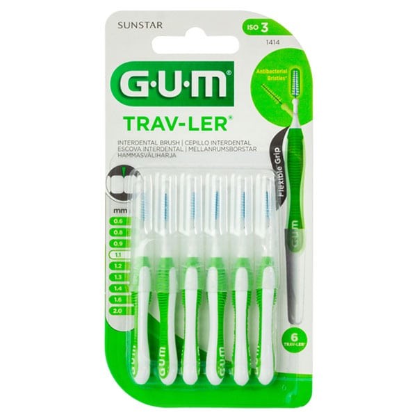 GUM Trav-ler 1414 πράσινα μεσοδόντια βουρτσάκια 1.1mm για καθαρισμό ανάμεσα στα δόντια