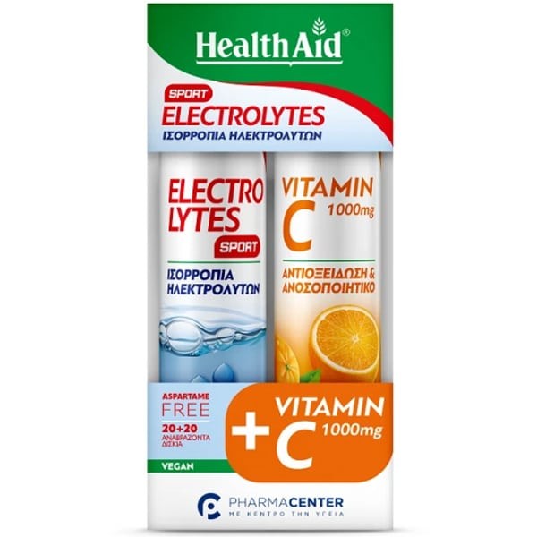 Health Aid Promo Pack Energy Forte 20 eff. tabs & Vitamin C 1000mg 20 eff. tabs – Συμπλήρωμα για ενέργεια, ευεξία και ανοσοποιητικό