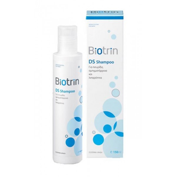 Biotrin DS Σαμπουάν για σμηγματόρροια, πιτυρίδα & λιπαρότητα. Ρυθμίζει το σμήγμα, καθαρίζει απαλά και χαρίζει υγιές, φρέσκο ​​τριχωτό κεφαλής