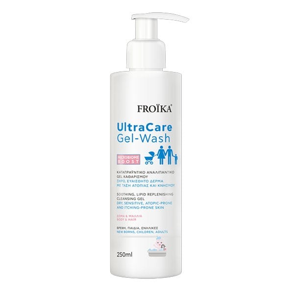 Froika UltraCare Gel Wash 250ml – καταπραϋντικό gel καθαρισμού για ξηρό, ευαίσθητο και ατοπικό δέρμα για σώμα & μαλλιά