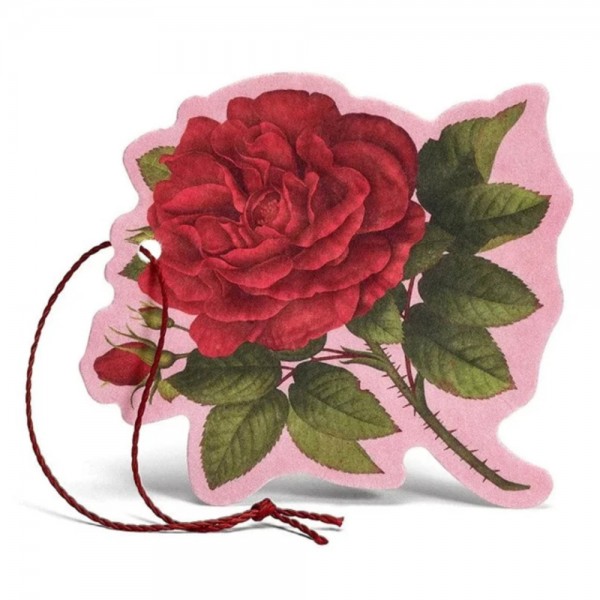 Αρωματική κάρτα L'Erbolario Rosa Purpurea με άρωμα γαλλικού τριαντάφυλλου για συρτάρια και ντουλάπες.