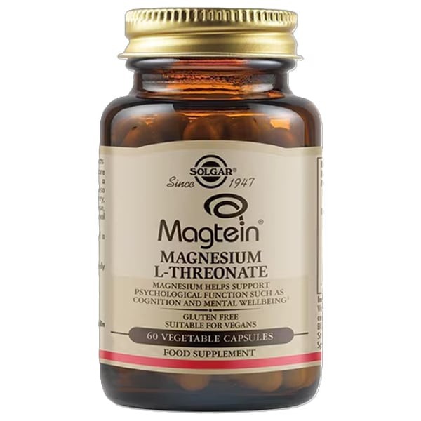 Solgar Magtein Magnesium L-Threonate 60 caps – συμπλήρωμα L-θρεονικό μαγνήσιο για μνήμη και εγκεφαλική λειτουργία
