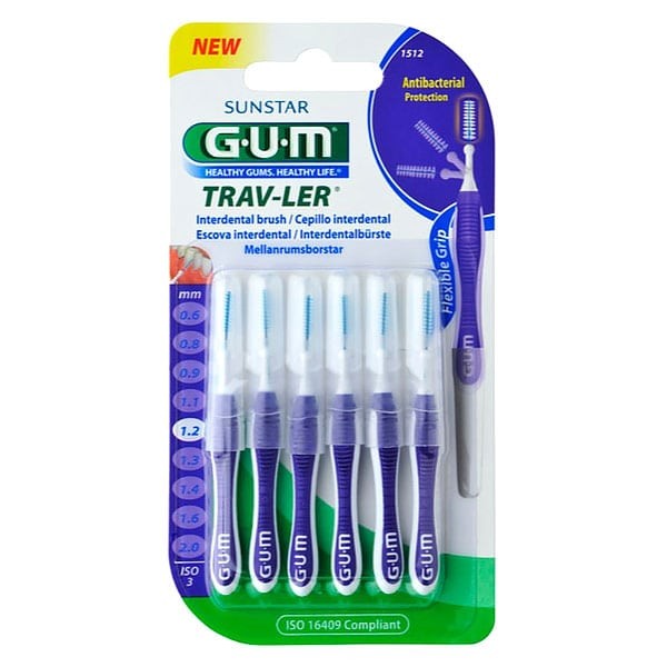 GUM Trav-ler μεσοδόντια βουρτσάκια 1.2mm μωβ για καθαρισμό μεσοδόντιων διαστημάτων