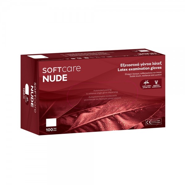 Softcare Nude εξεταστικά γάντια λάτεξ χωρίς πούδρα μέγεθος Large L 100 τεμάχια για ιατρική χρήση