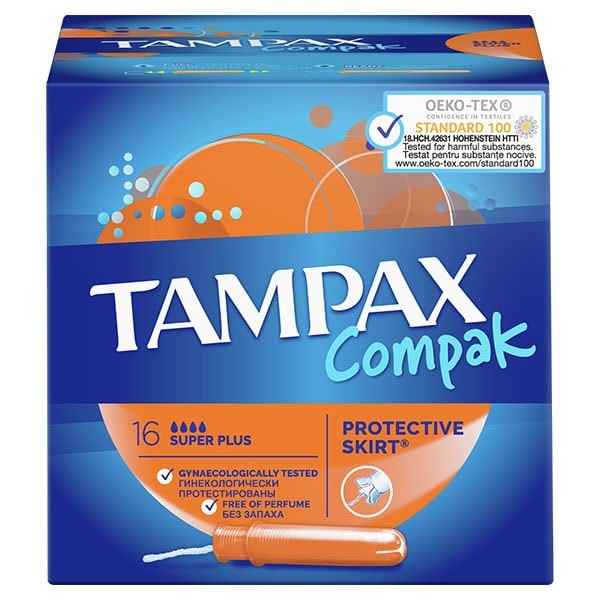 Tampax Compak Super Plus ταμπόν με απλικατέρ 16 τεμάχια