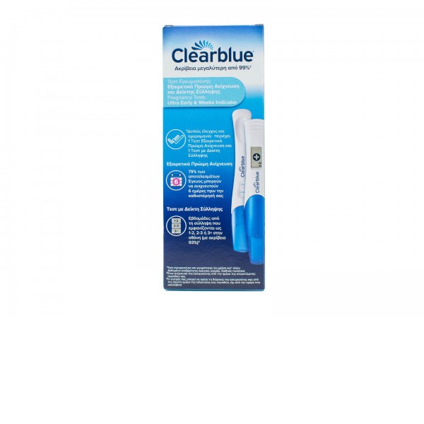 Clearblue Double Check & Date ψηφιακό τεστ εγκυμοσύνης 2 τεμαχίων με ένδειξη εβδομάδων