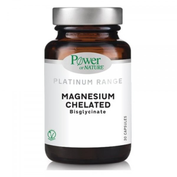 Power Of Nature Platinum Magnesium Chelated 30 κάψουλες συμπλήρωμα μαγνησίου υψηλής απορρόφησης