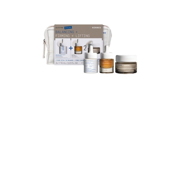 Korres Greek Yoghurt και Black Pine σετ με serum και κρέμα προσώπου για σύσφιξη και ενυδάτωση με νεσεσέρ