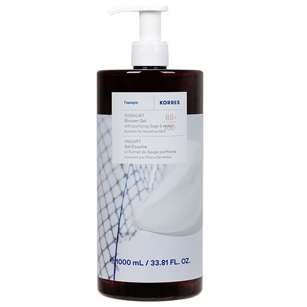 Korres Yoghurt αφρόλουτρο 1000ml ενυδατικό και καταπραϋντικό shower gel για ευαίσθητο δέρμα