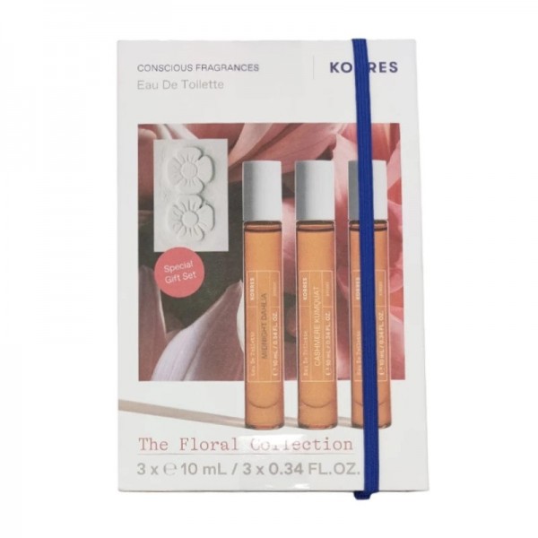Korres Floral Collection σετ Eau De Toilette 3x10ml Midnight Dahlia Cashmere Kumquat White Tea γυναικεία αρώματα