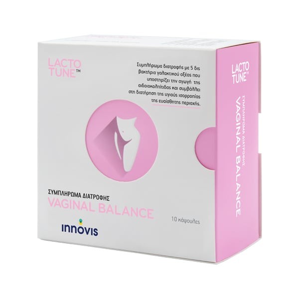 Lactotune Vaginal Balance κάψουλες 10x350mg προβιοτικό συμπλήρωμα για αποκατάσταση κολπικής χλωρίδας και ισορροπία pH γυναικείας υγείας
