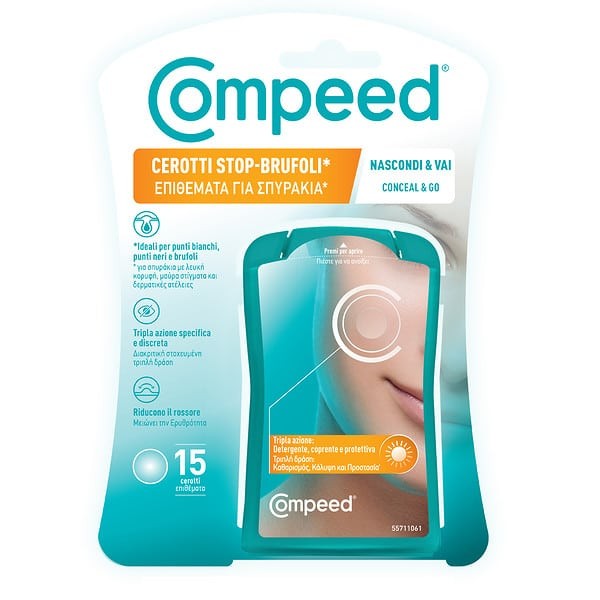 Compeed Conceal & Go επιθέματα για σπυράκια 15 τεμάχια αόρατα acne patches για γρήγορη επούλωση και προστασία δέρματος

