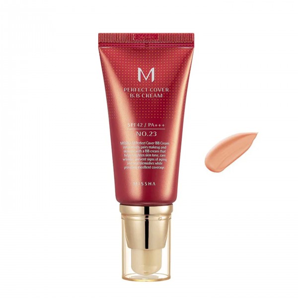 Missha M Perfect Cover BB Cream SPF42 PA+++ No.23 Natural Beige κορεάτικη BB cream με φυσική κάλυψη και αντηλιακή προστασία