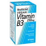 Health Aid Vitamin B3 250 mg — 90 ταμπλέτες νιασίνης για ενέργεια και δέρμα