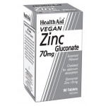 Health Aid Zinc Gluconate 70mg 90 tabs συμπλήρωμα ψευδαργύρου
