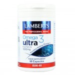 Lamberts Omega 3 Ultra Pure Fish Oil 1300mg, 60 κάψουλες συμπλήρωμα διατροφής για καρδιά και εγκέφαλο