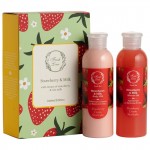 Fresh Line Strawberry & Milk σετ αφρόλουτρο και γαλάκτωμα σώματος 200ml με άρωμα φράουλας