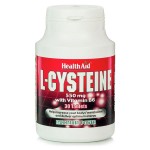 Health Aid L-Cysteine 550mg με βιταμίνη B6 30 δισκία για μαλλιά δέρμα νύχια και αντιοξειδωτική προστασία

