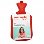 Matsuda Θερμοφόρα Νερού Ραβδωτή 2.2Lt Κόκκινη από Φυσικό Ελαστικό Υλικό για Θερμοθεραπεία και Ανακούφιση Πόνων
